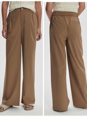 Varley Kayson Wide-Leg Pull-On Pants in Taupe Stone Brown